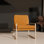 Chaise d'appoint rembourrée, fauteuil avec coussin rembourré, brun