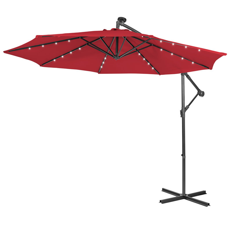 Goodspeed 120'' Lighted Cantilever Umbrella, Wine, 10ft