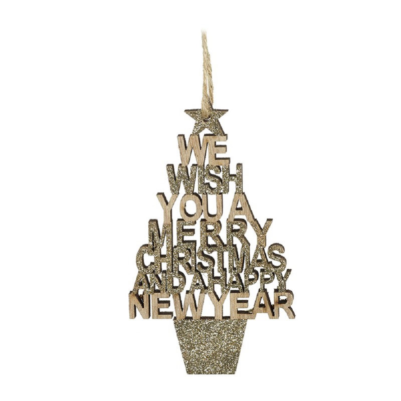 Wood Holiday Shaped Ornament, 12cm H x 7cm W x 1cm D