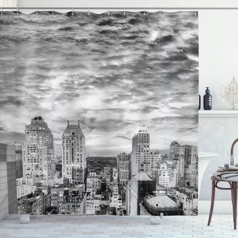 Shower Curtain with Hooks Included, 75" H x 69" W