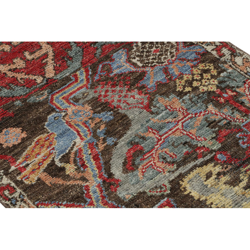 Burano Hand Knotted Wool Animal Print Area Rug, Square 4'