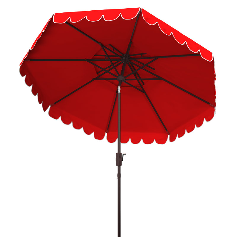 Parasol de marché 9 pi Teo, Rouge / Blanc