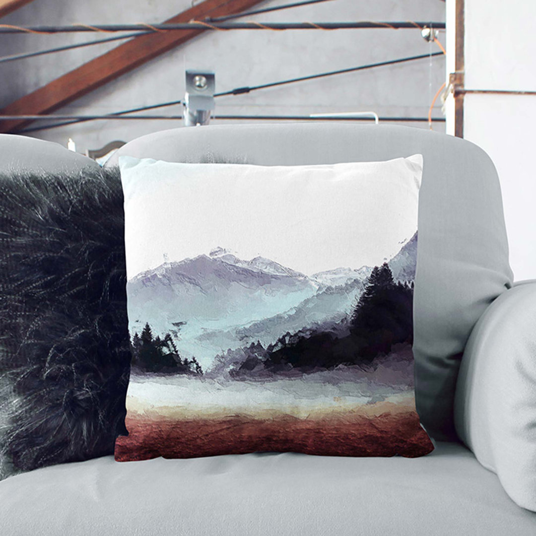 Fog over Luttach in Italy Cushion with Filling