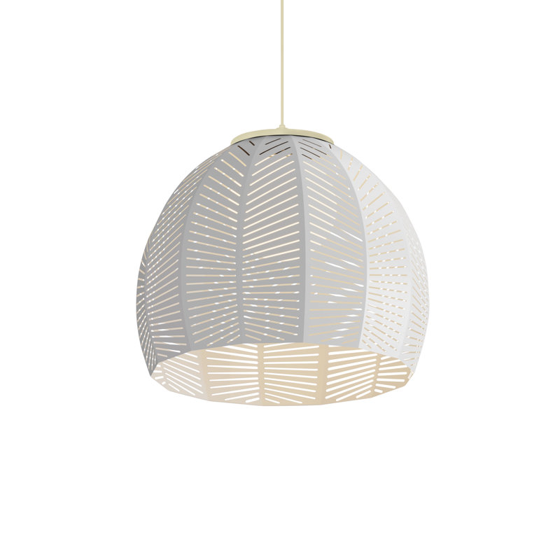 Amicus 1 - Light LED Pendant, 10.25" H x 12" W x 12" D, 2700K, White Washed Oak/Textured White