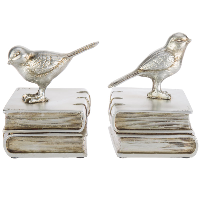 Resin Bookends, Silver