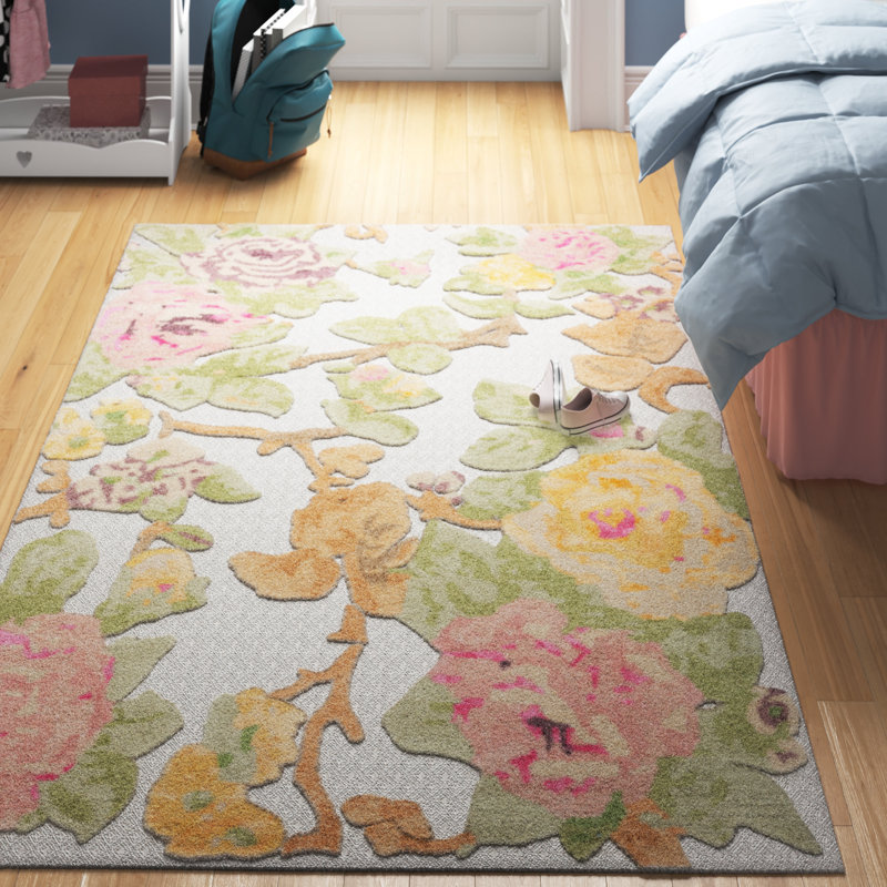 602 Area Rug In Pink / Grey, Rectangle 4' x 6'