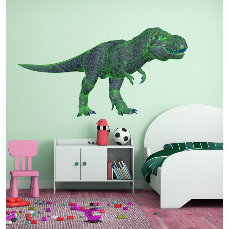 Décalcomanie murale dinosaure polygonal, H 46 po x l 87 po