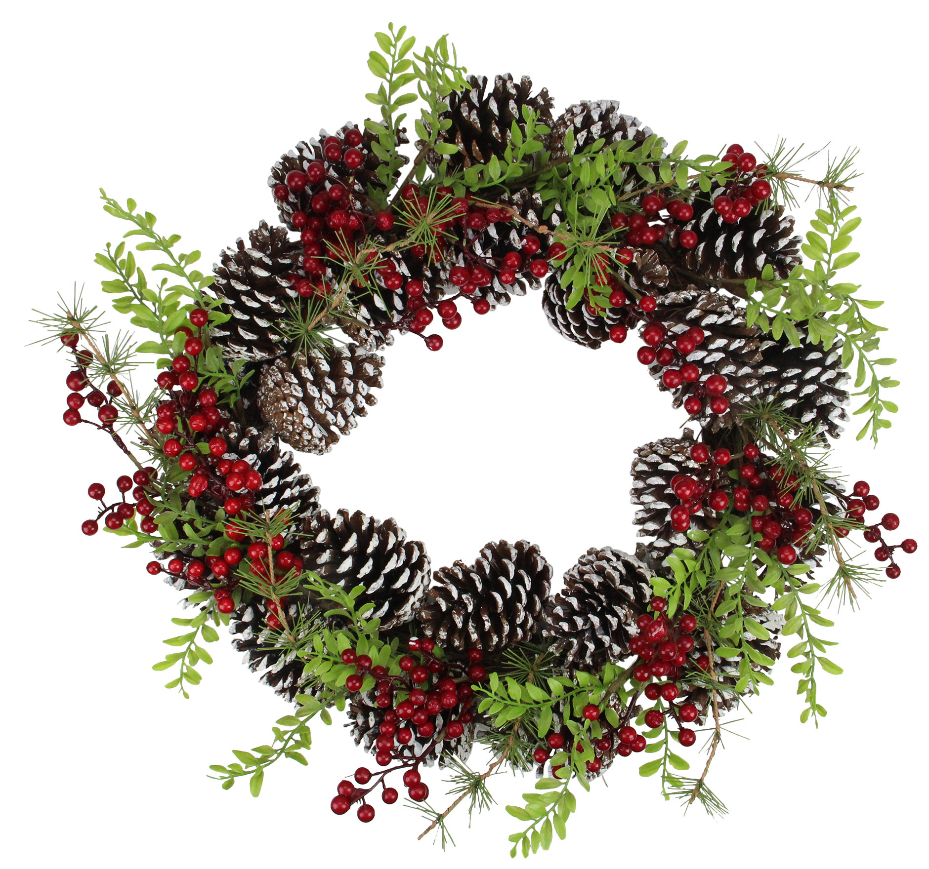 Northlight Seasonal Frosted Pine Cones and Berries Artificial Christmas ...