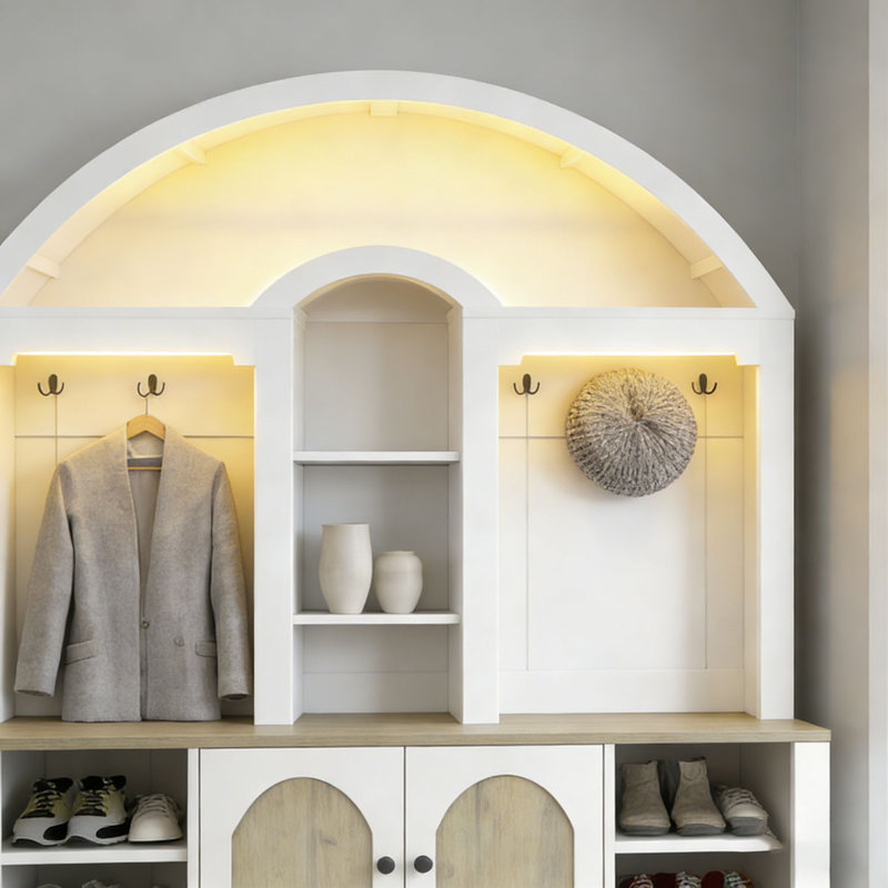 Armoire / vestibule multifonctionnelle, vestibule, Blanc