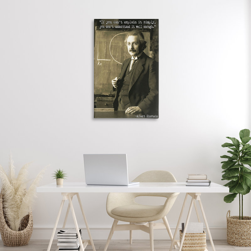  Inspiring Einstein Quote Canvas Wall Art by Graffi*tee Studios, H 36 po x l 24 po
