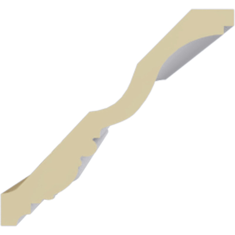 Primed White Geometric Polyurethane Crown Moulding Sample