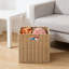 Ensemble de 3 paniers de rangement pliables en osier de plastique avec poignées pour tablettes, unités Kallax et organisation à domicile