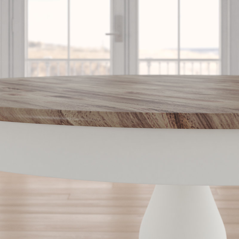 Bayou Round Solid Wood Top Dining Table, Pure White