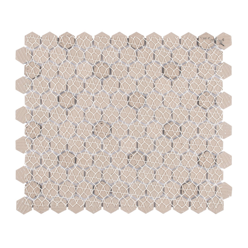 Metro 1" Hex Matte White with Black Dot 10-1/4" x 11-7/8" Porcelain Mosaic Tile