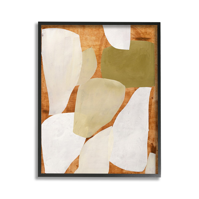 «Rustic Layered Shapes», art mural par Design Fabrikken, Giclée encadrée noir minuit, 14" H x 11" W