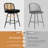 Upholstered Swivel Counter Stool With Rattan Backrest-1282506434-1282506435