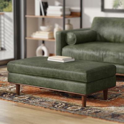Morrison 49"W Large Upholstered Ottoman with Solid Wood Legs