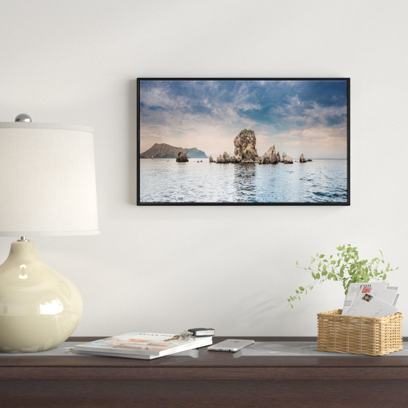 «Crimean Peninces Seashore Panorama», reproduction de photo sur toile tendue encadrée, H 12 po x l 20 po x P 1 po