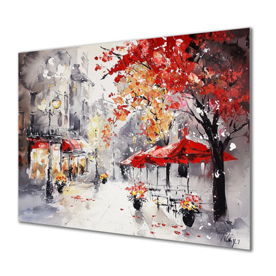 Minimal Paris Street In Autumn - Cityscapes, impression murale en métal