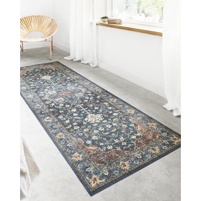 Tapis oriental en denim / brique Gelo