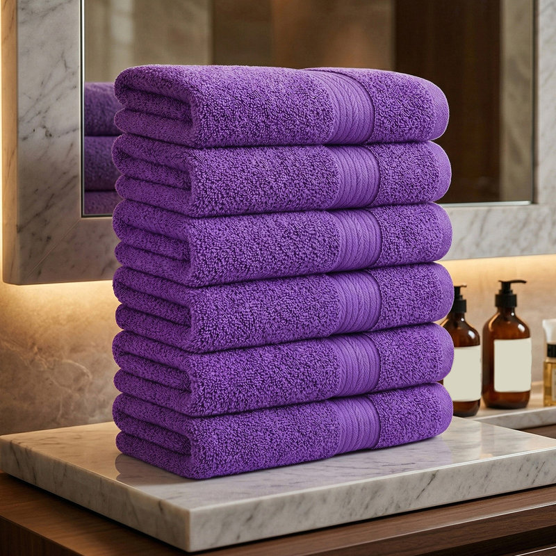 Essuie-mains à séchage rapide 100% coton 600 g / m² , Mauve