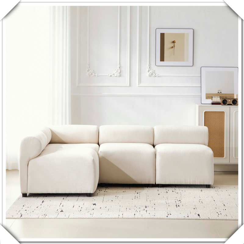 Canapé modulaire en chenille 4 pièces en L 4 pièces pour le salon, 4, H 27 po x l 57 po x P 83 po