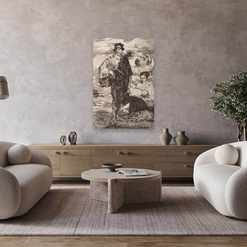 Affiche murale abstraite contemporaine « Les Gitans », H 48 po x l 32 po