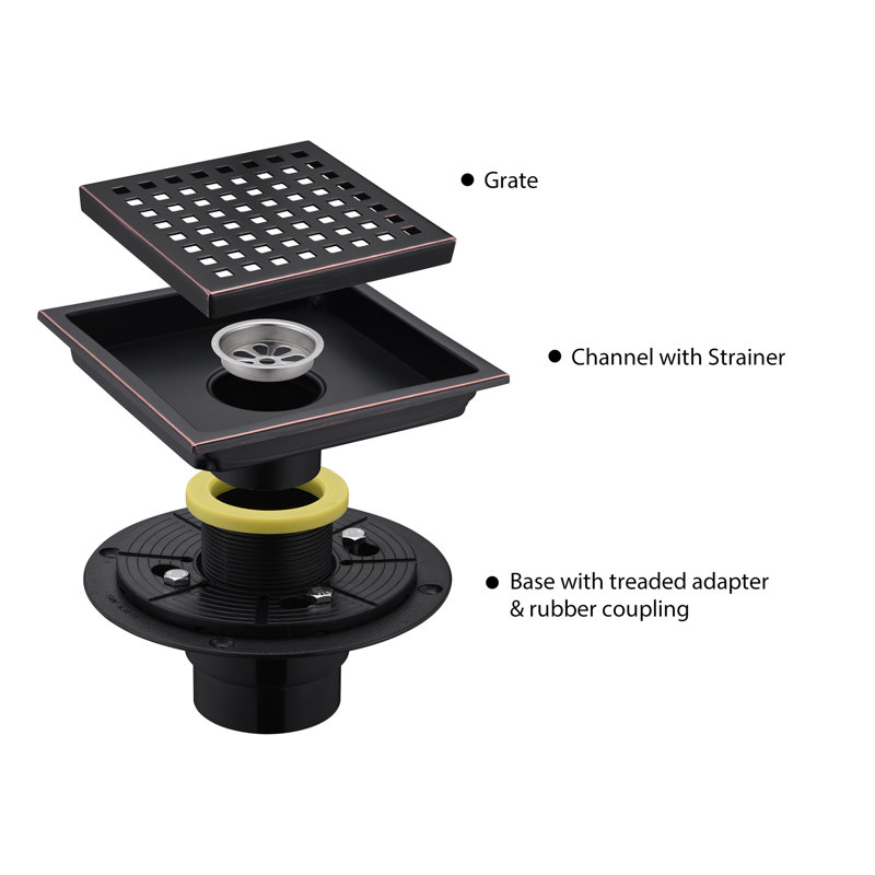 6 in. x 6 in. Shower Floor Drain, Oil Rubbed Bronze