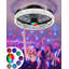 Ventilateurs de plafond disco avec lumières, modes boule de disco 7 couleurs, ventilateur de plafond encastré à profil bas avec lumière et moteur à télécommande 3 lumières à intensité variable et réversible à 6 vitesses pour le salon de la chambre à coucher