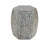 Alissa Mother of Pearl Shell Handmade Shell Mosaic Hexagon Side End Gray Accent Table with Brown Accents