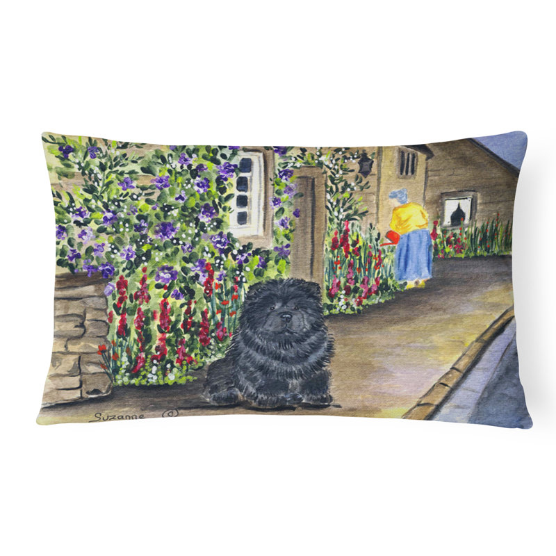 Coussin décoratif intérieur/extérieur rectangulaire chow chow