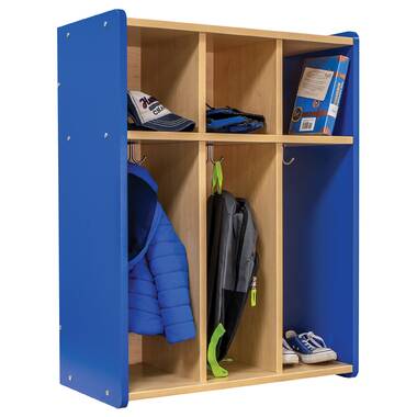 3 x 3 Reclaimed Locker Basket Unit with Royal Blue Drawers and Natural  Steel Frame, Free U.S. Shipping