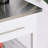 Kitchen Island with Stainless Steel Top, Open Shelves, Drawers, Gray