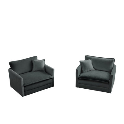 Chenille Accent Chairs with Toss Pillows