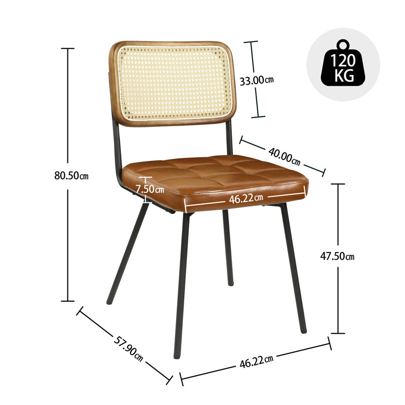 Bodnar Upholstered Dining Chair, Brown Performance 
