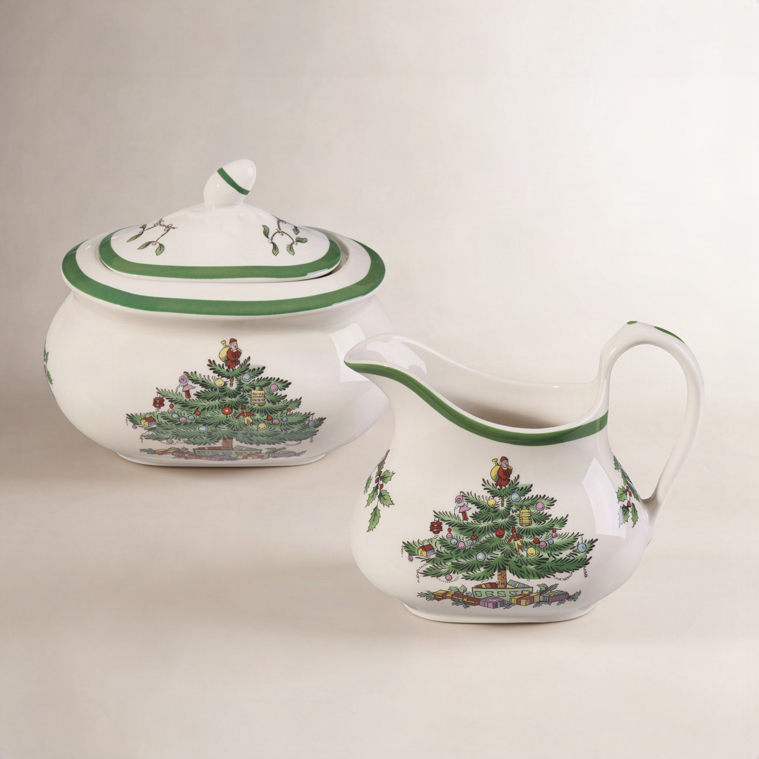 Christmas Tree 3-Piece Sugar and Creamer Set