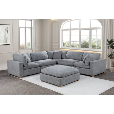 Ensemble modulaire 6 pièces en tissu Teddy Boucle