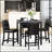 5 Piece Counter Height Dining Set With Wooden Square Table And 4 Upholstered Chairs, Crystal Decor For Elegant Home Dining-923349402-923349405-923349379