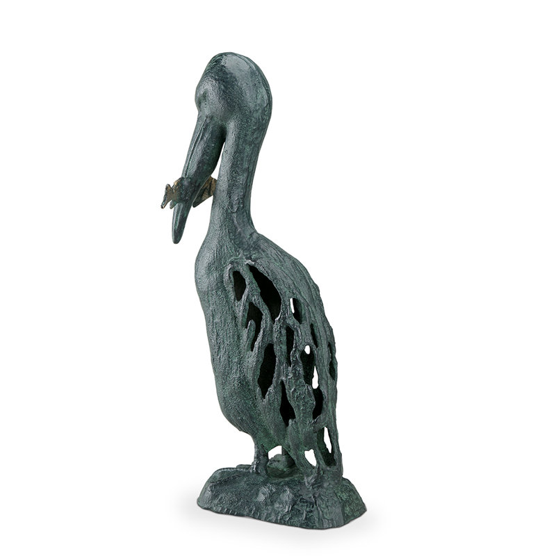 Snacking Pelican Garden Sculpture