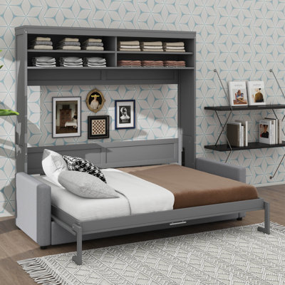Queen-Size Murphy Wall Bed Matched With Sofa