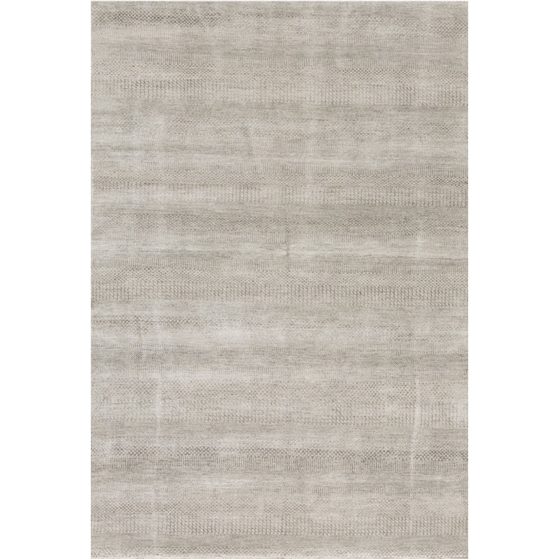 Tapis gris et argent noué à la main de haute qualité