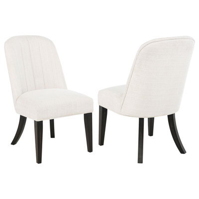 Chaise d'appoint rembourrée Leandro crème (ensemble de 2)