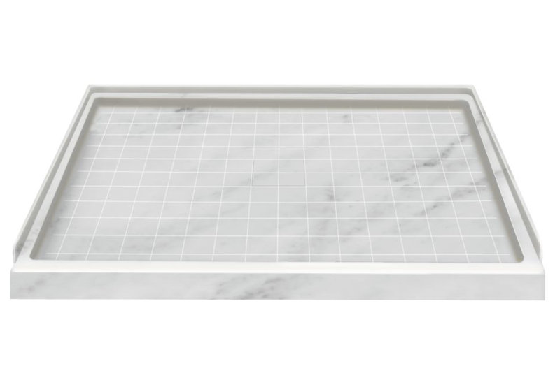 60'' W 36'' D Rectangular Single Shower Base, Center, Sea Shore