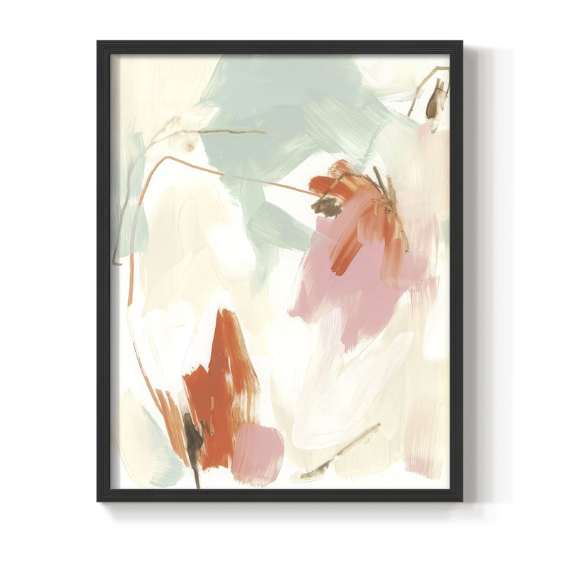 Reproduction encadrée Peach Blossom Mirage II - bois massif, H 21 po x l 17 po, Cadre noir