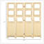 4 Panel Wood Room Divider With Photo Frames, Portable Folding Privacy Screen For Home And Office, Natural Finish