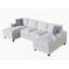 Canapé modulaire confortable en forme de U avec coussins moelleux, sièges polyvalents et chaises longues doubles pour se détendre-1695588058