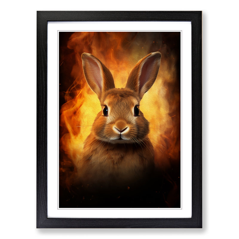 Rabbit Digital - Framed Print, Black , 46cm H x 34cm W x 2cm D