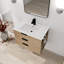 Meuble-lavabo mural 30 po avec lavabo, tiroir à fermeture en douceur et tablette latérale