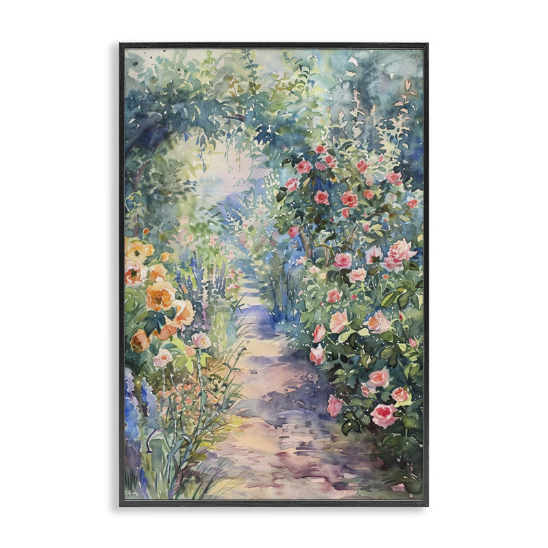  «Spring Garden Archway», estampe numérique par LSR Design Studio, Giclée encadrée noir minuit, H 24 po x l 16 po