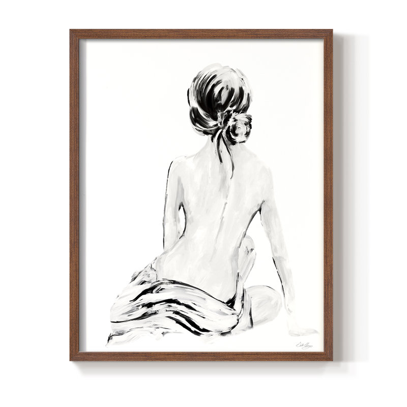 Impressionniste, impressionnant, nu doux I, impression encadrée - bois massif, Walnut, H 30 po x l 24 po